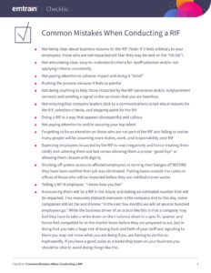 common mistakes when conducting a RIF